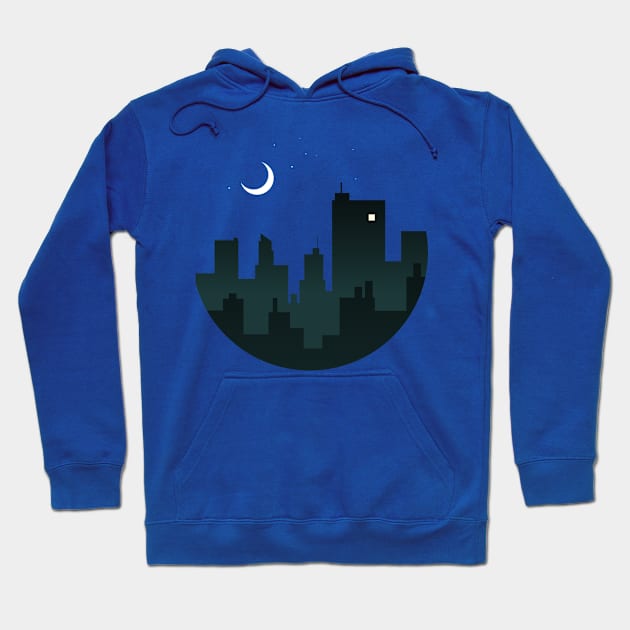 Sleeping Night City Hoodie by Digster